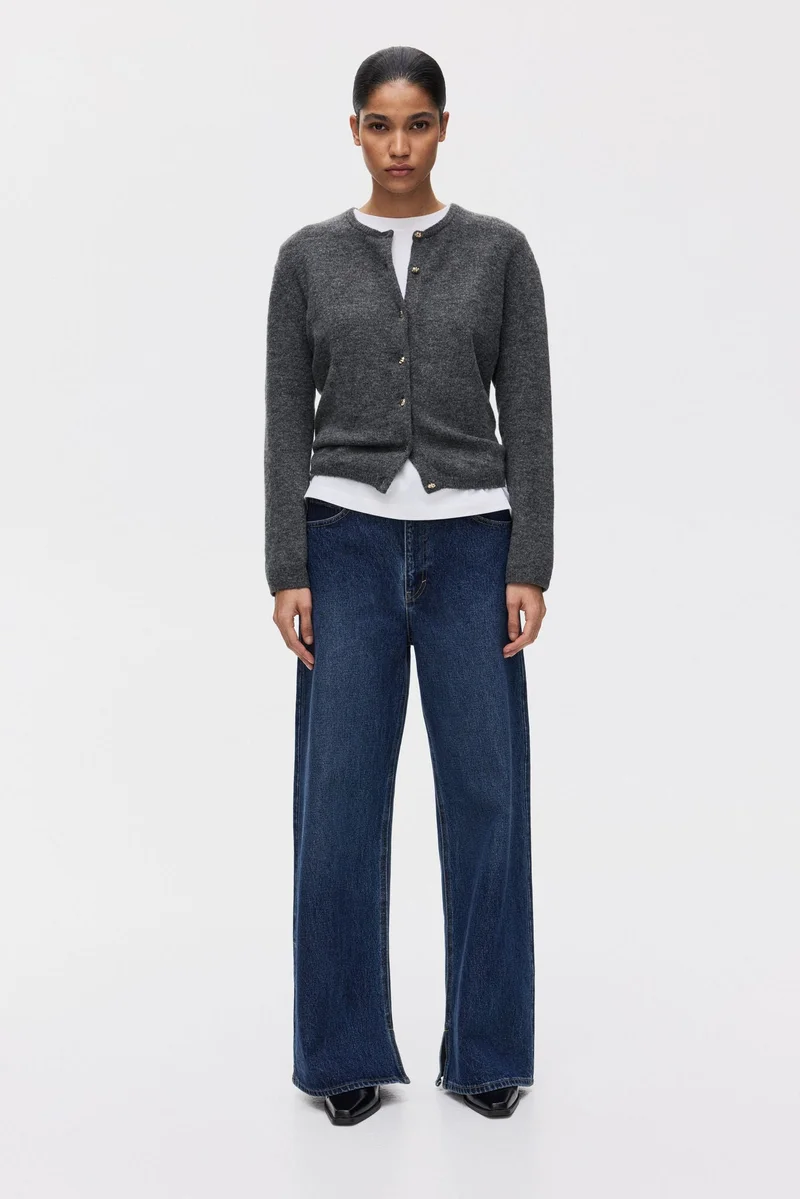 اتش اند ام كارديغان من الصوف المحبوك